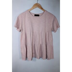 Hatch Women's Size 1 Pink Round Neck Short Sleeve Top